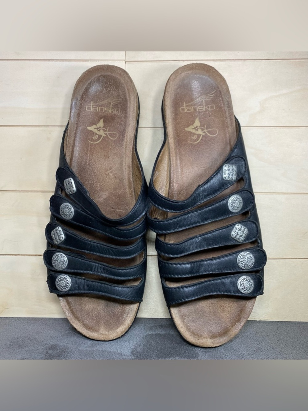 Dansko Janie Sandals Black Leather Women's Size 11 Shoes EU41 Slip-Ons - Picture 8 of 11